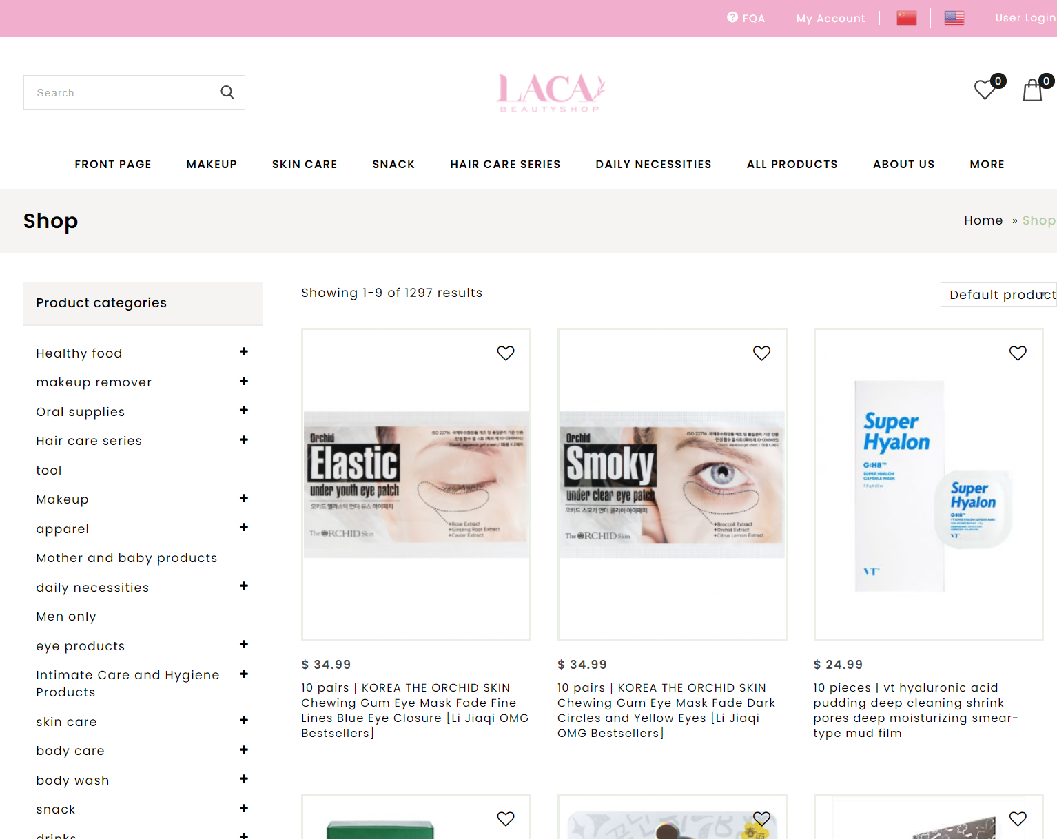 LACA Beauty 美妆电商网站